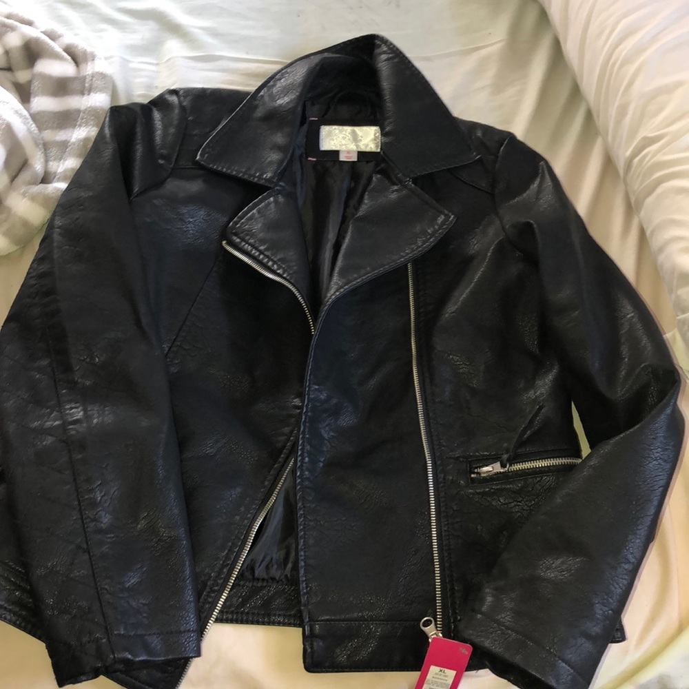 Black leather jacket